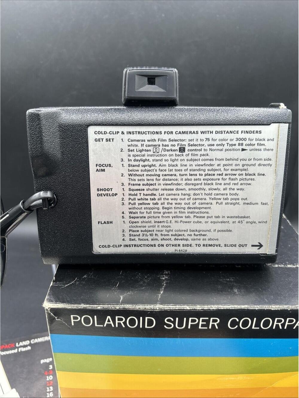 Vintage 1970’s Polaroid Super Shooter Land Camera Orig Box Manual Untested Clean - Picture 8 of 10